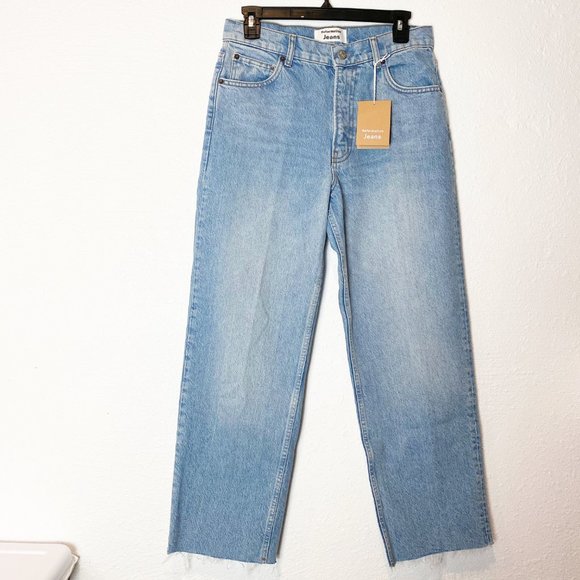 Reformation Denim - Reformation Raw Hem High Waist Straight Leg Jeans
